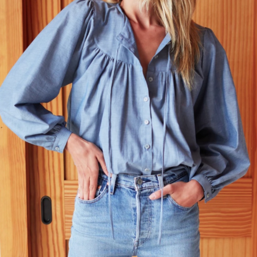 Emerson Fry Poet Blouse - Chambray